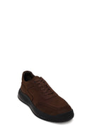 Male Brown Lace-Up Nubuck Leather Sneaker | Derimod
