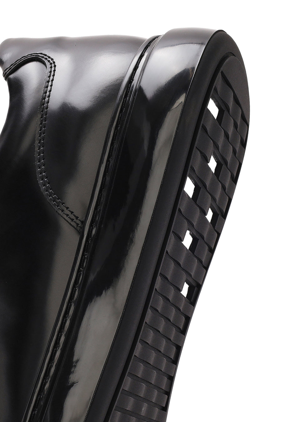 Men's Black Lace-up Leather Sneaker