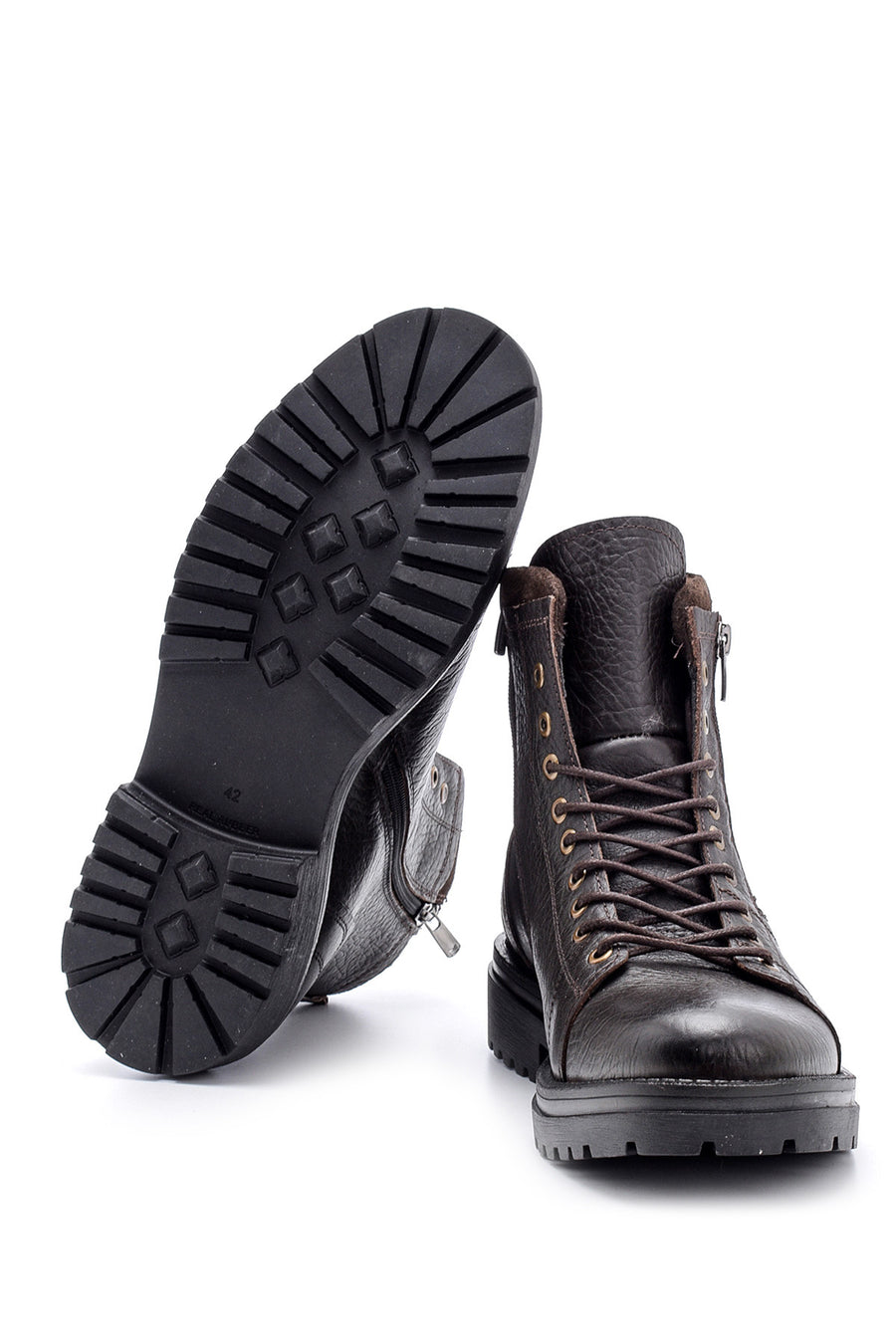 Men's Zippered Leather Boots