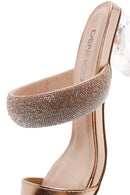 Women's Pink Gold Stone Transparent Heeled Slippers | Derimod