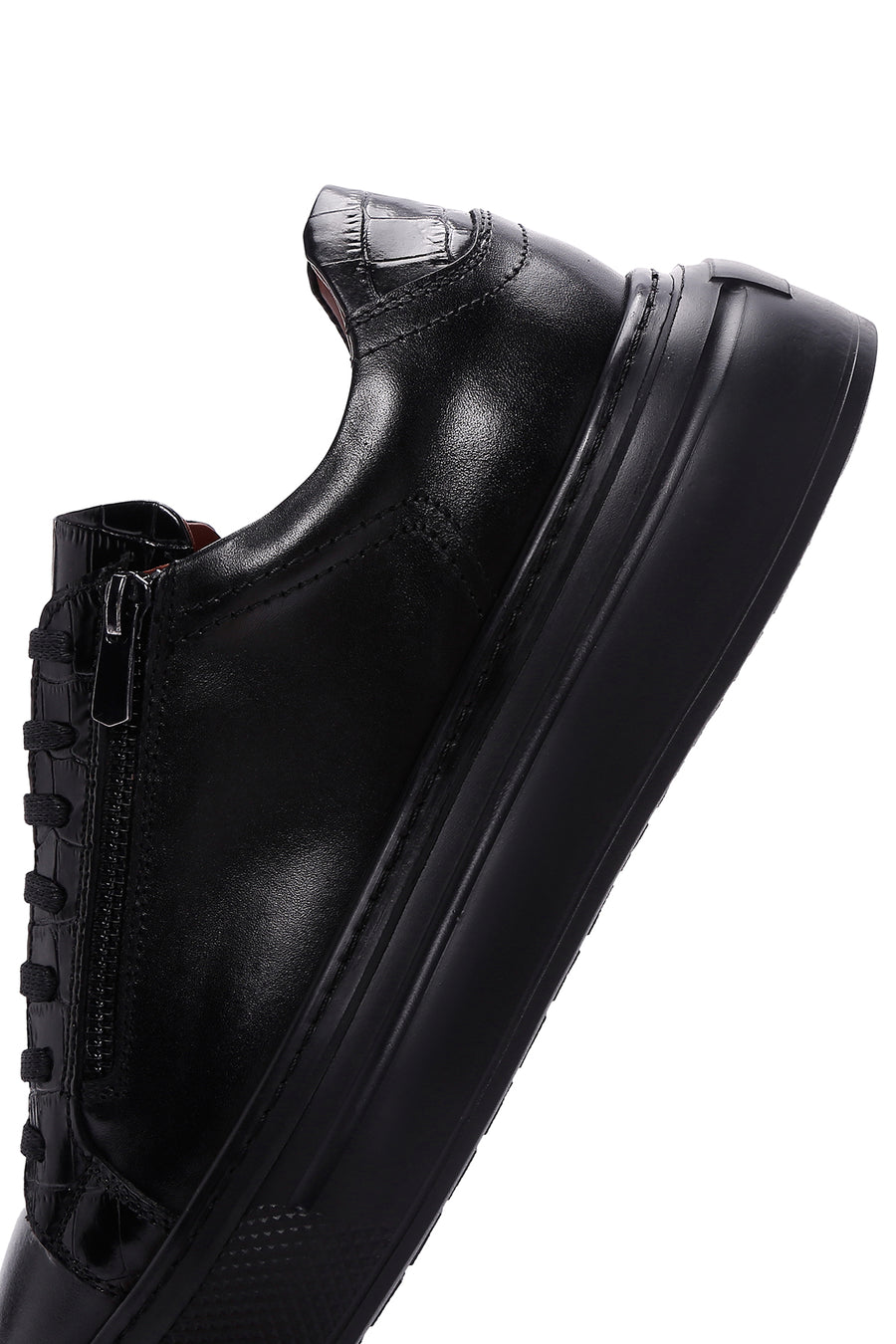 Men's Black Leather Sneaker