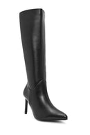 Women's Black Zippered Thin Heeled Boots | Derimod