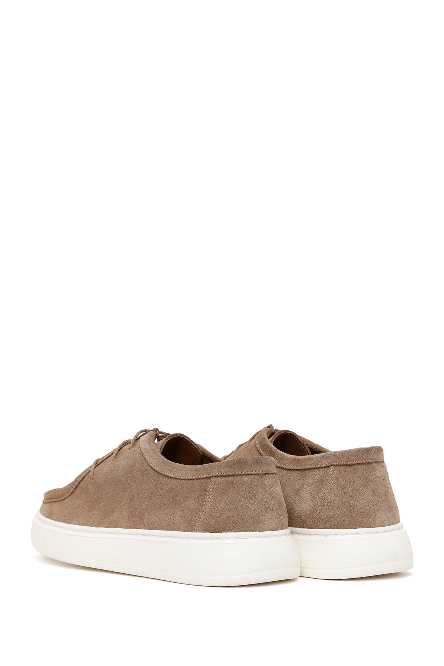 Male Beige Lace-Up Thick-Soled Suede Casual Shoes
