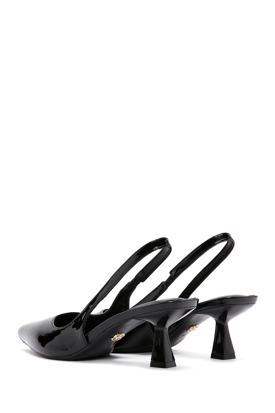 Women's Black Open Back Thin Heeled Shoes