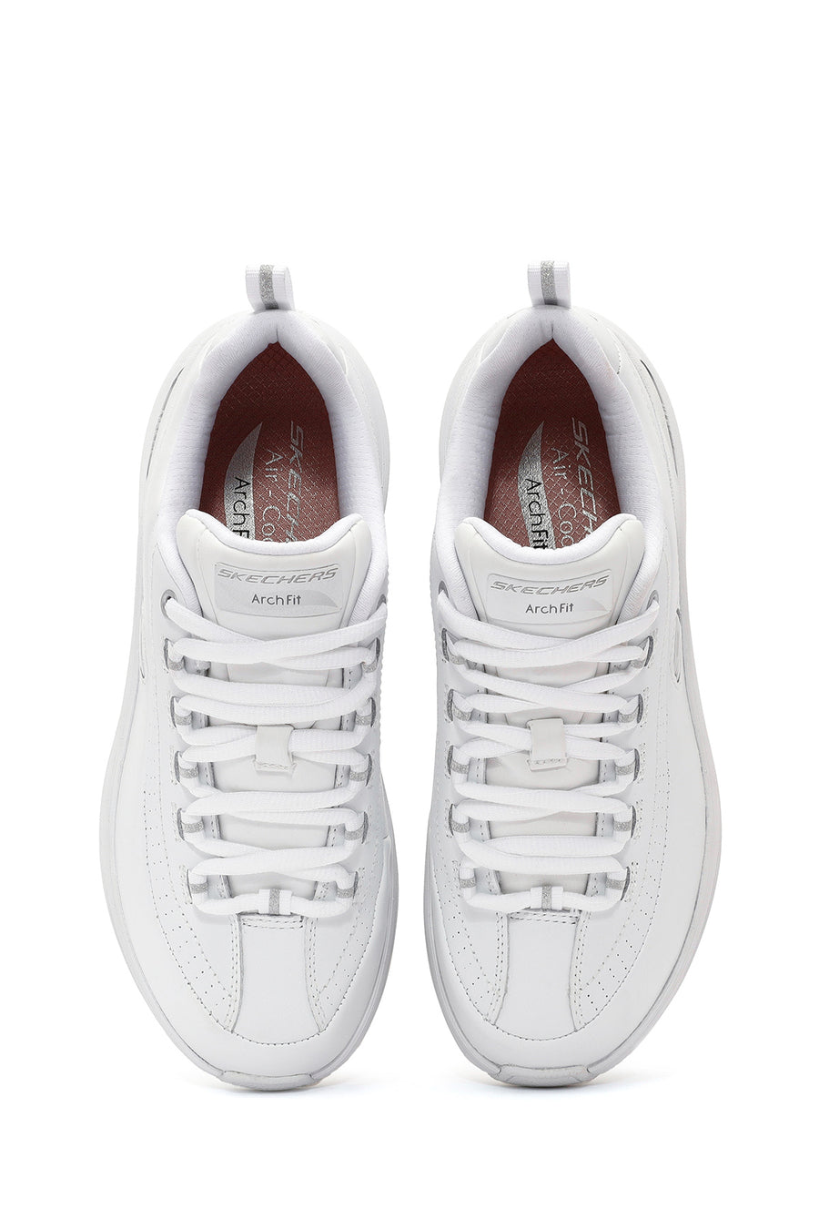 Skechers Kadın Beyaz Arch Fit Bağcıklı Kalın Tabanlı Sneaker