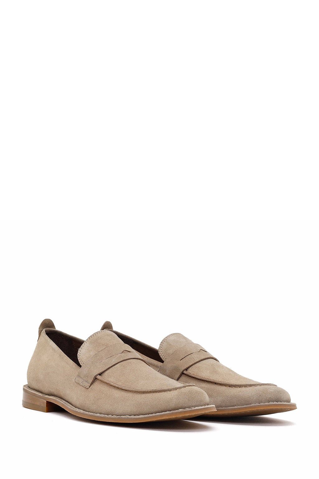 Derimod Black Erkek Bej Süet Deri Klasik Loafer