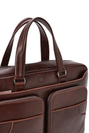 Men's Brown Long Strap Leather Briefcase | Derimod