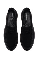 Derimod Fly Erkek Siyah Süet Deri Casual Loafer | Derimod