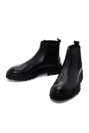 Men's Black Leather Chelsea Boots | Derimod