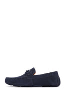 Men's Navy Blue Suede Leather Casual Loafer | Derimod