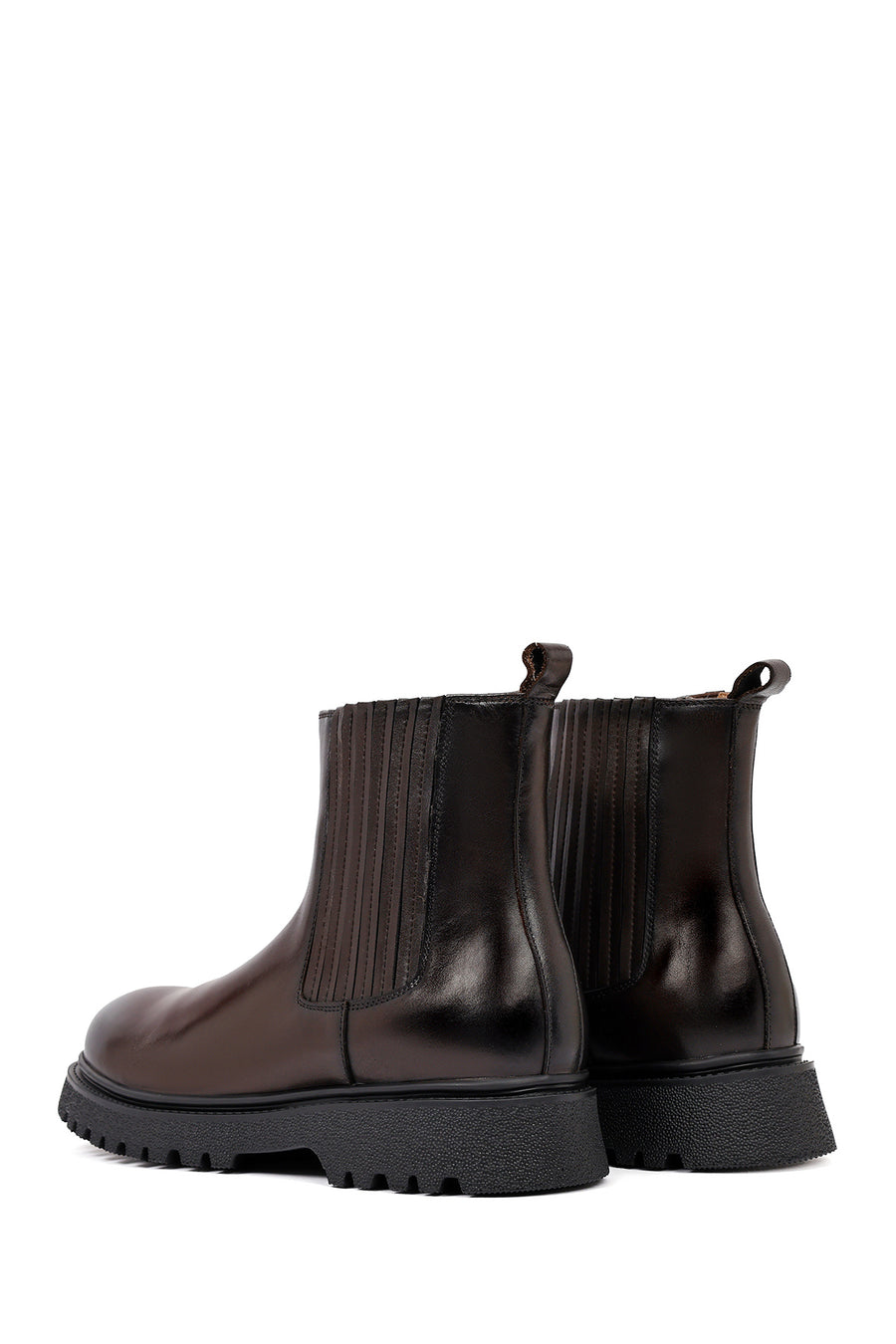 Men's Brown Thick-Soled Leather Chelsea Boot