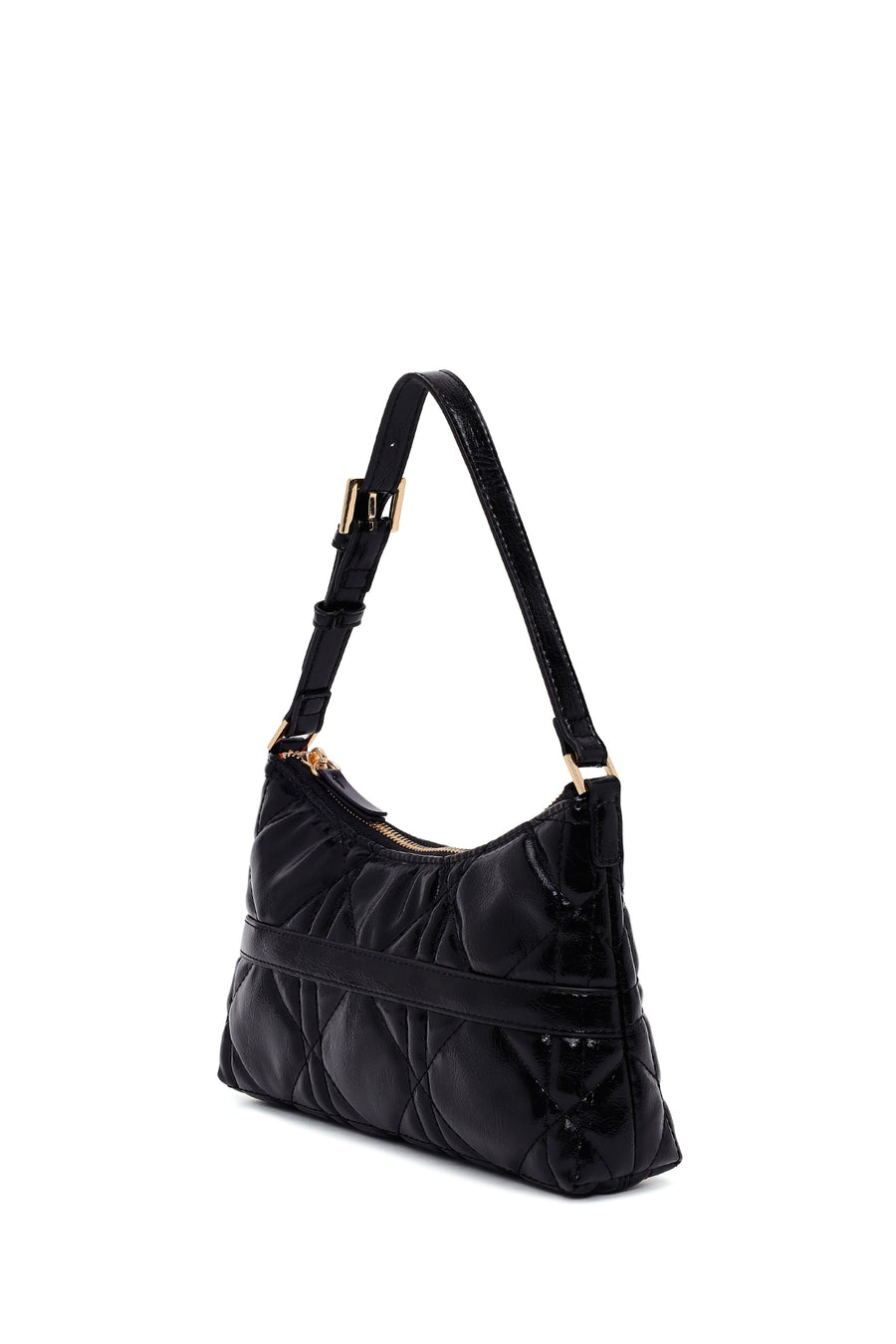Woman Black Long Chain-Strap Shoulder Bag