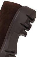 Woman Brown Buckled Suede Masculine Loafer | Derimod