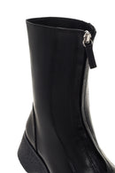 Women's Black Thick Soled Zippered Leather Classic Boots | Derimod