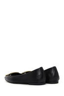 Women's Black Leather Ballerina Ballet Shoes | Derimod