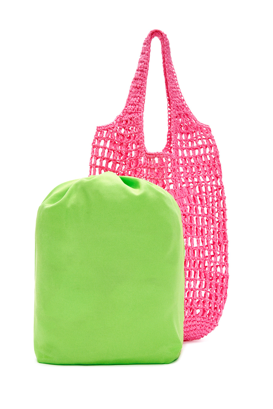 Women's Pink Straw Shoulder Bag