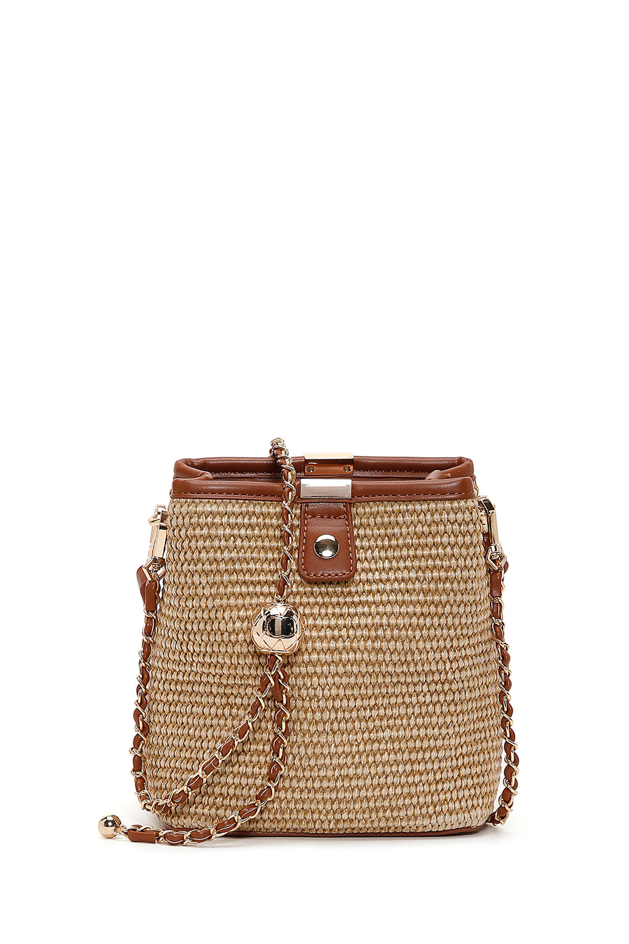 Women's Beige Mini Straw Crossbody Bag 26SBD2417M7 | Derimod