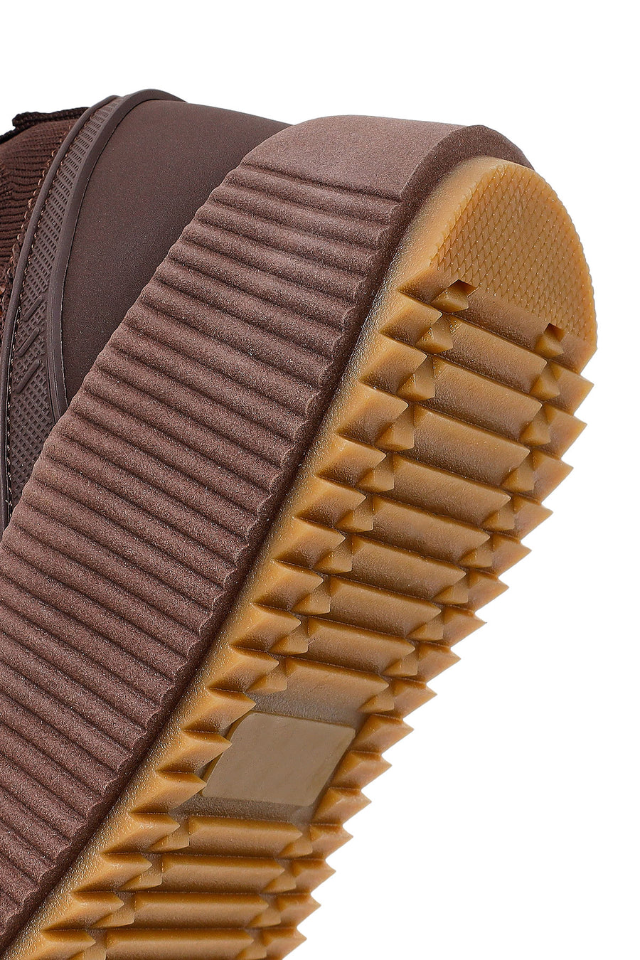 Derimod Zero Women's Brown Lace-up Thick Sole Rhinestone Fabric Sneaker