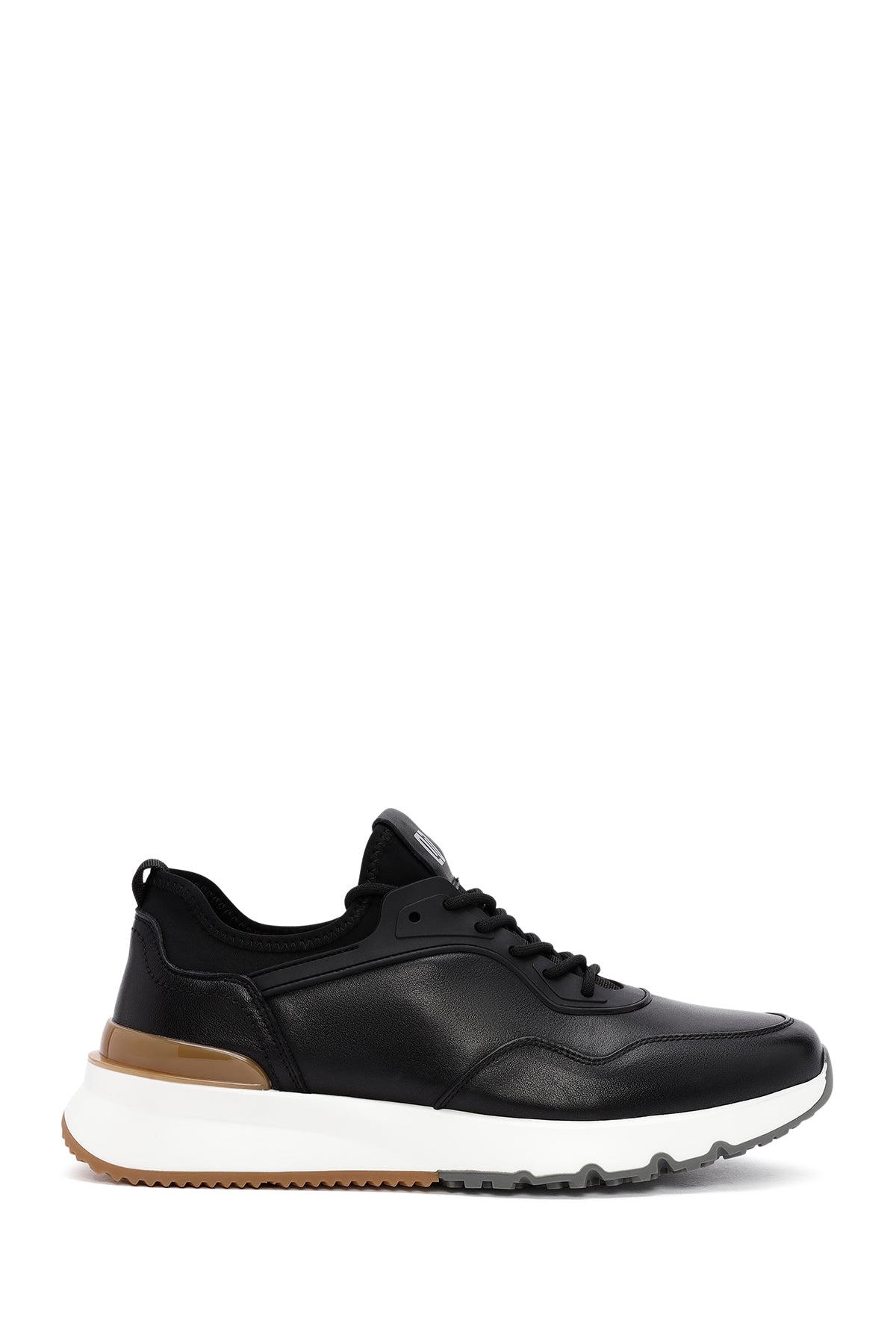 Men's Black Lace-Up Leather Casual Sneaker 24WFD690718 | Derimod