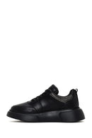 Women's Black Thick Soled Stone Sneaker | Derimod