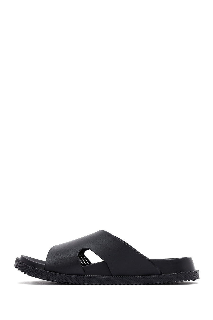 Men's Black Buckled Slippers