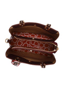 Woman Burgundy Long-Strap Accessorized Croc-Embossed Shoulder Bag | Derimod