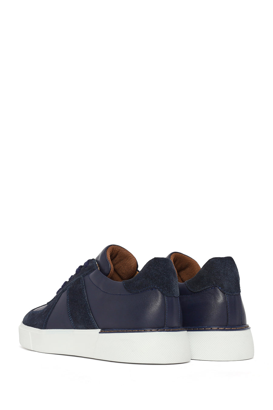 Men's Navy Blue Lace-Up Leather Sneaker