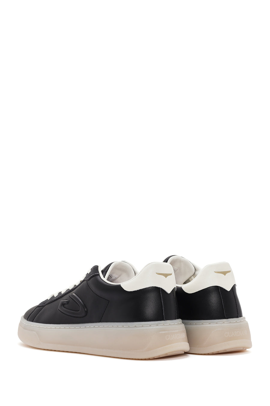 Alberto Guardiani Erkek Siyah New Era Bağcıklı Deri Sneaker