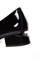 Women's Black Patent Leather Heeled Loafer | Derimod