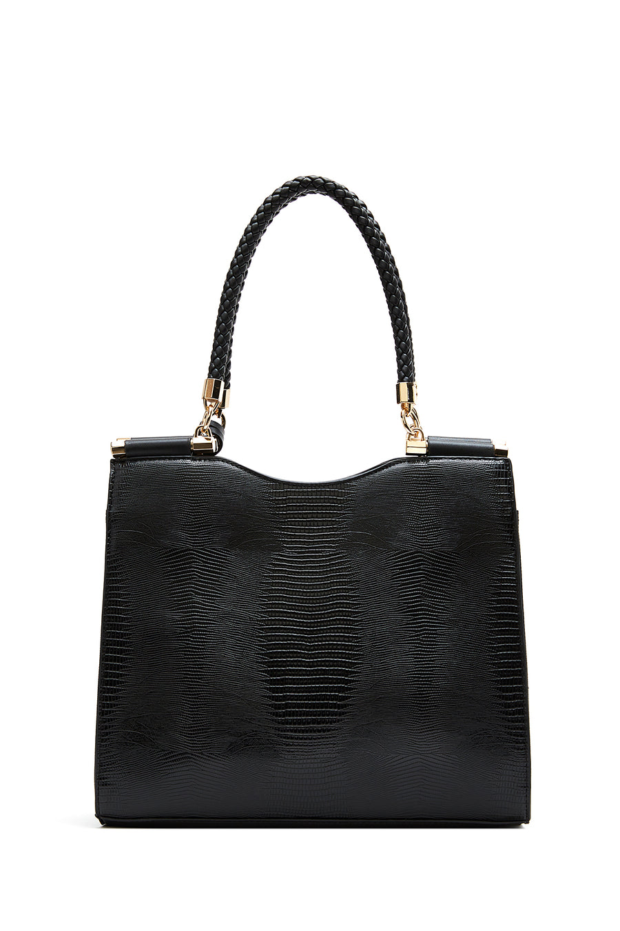 Women's Black Snakeskin Patterned Shoulder Bag