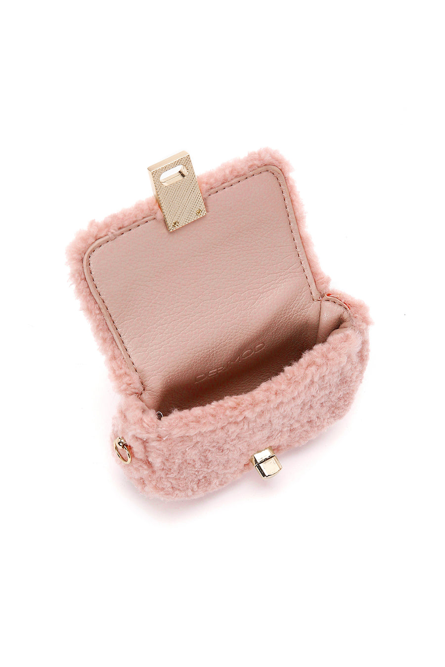 Kadın Pembe Peluş Mini Çapraz Çanta