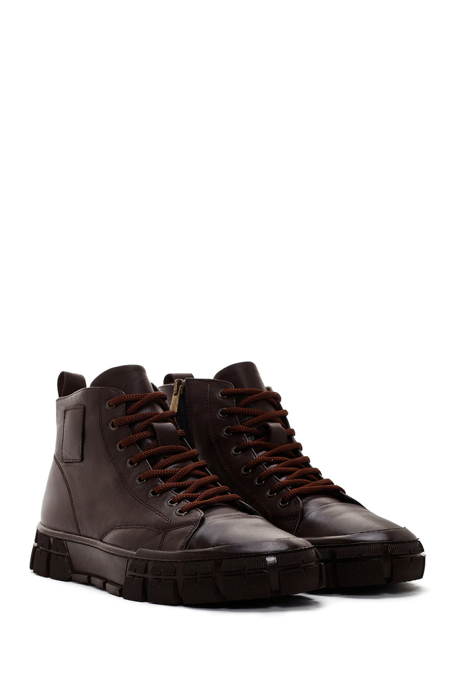 Men's Brown Leather High Top Sneaker