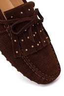 Woman Brown Tasselled Suede Loafer | Derimod