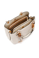 Women's Cream Long Strap Quilted Handbag | Derimod