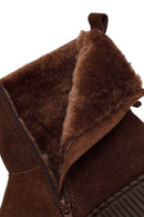 Woman Brown Zip Closure Thick-Soled Suede Boots | Derimod