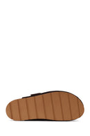 Women's Brown Tassel Suede Leather Slippers | Derimod