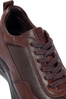 Men's Brown Leather Casual Sneaker | Derimod