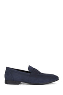 Geox Men's Navy Blue Sapienza Suede Leather Loafer | Derimod