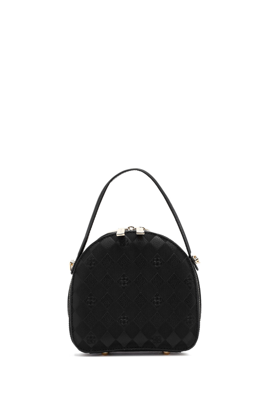 Women's Black Long Strap Printed Mini Handbag