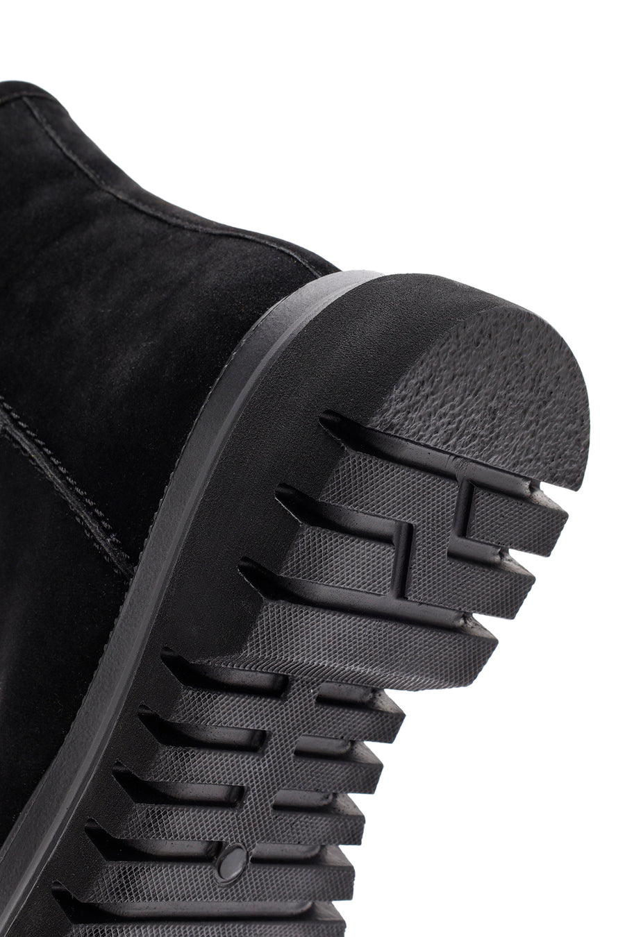 Women's Black Zippered Suede Boots