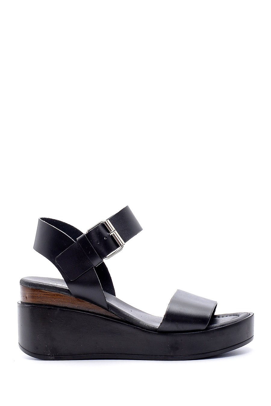 Women's High-Sole Leather Sandals 20SFD241018 | Derimod