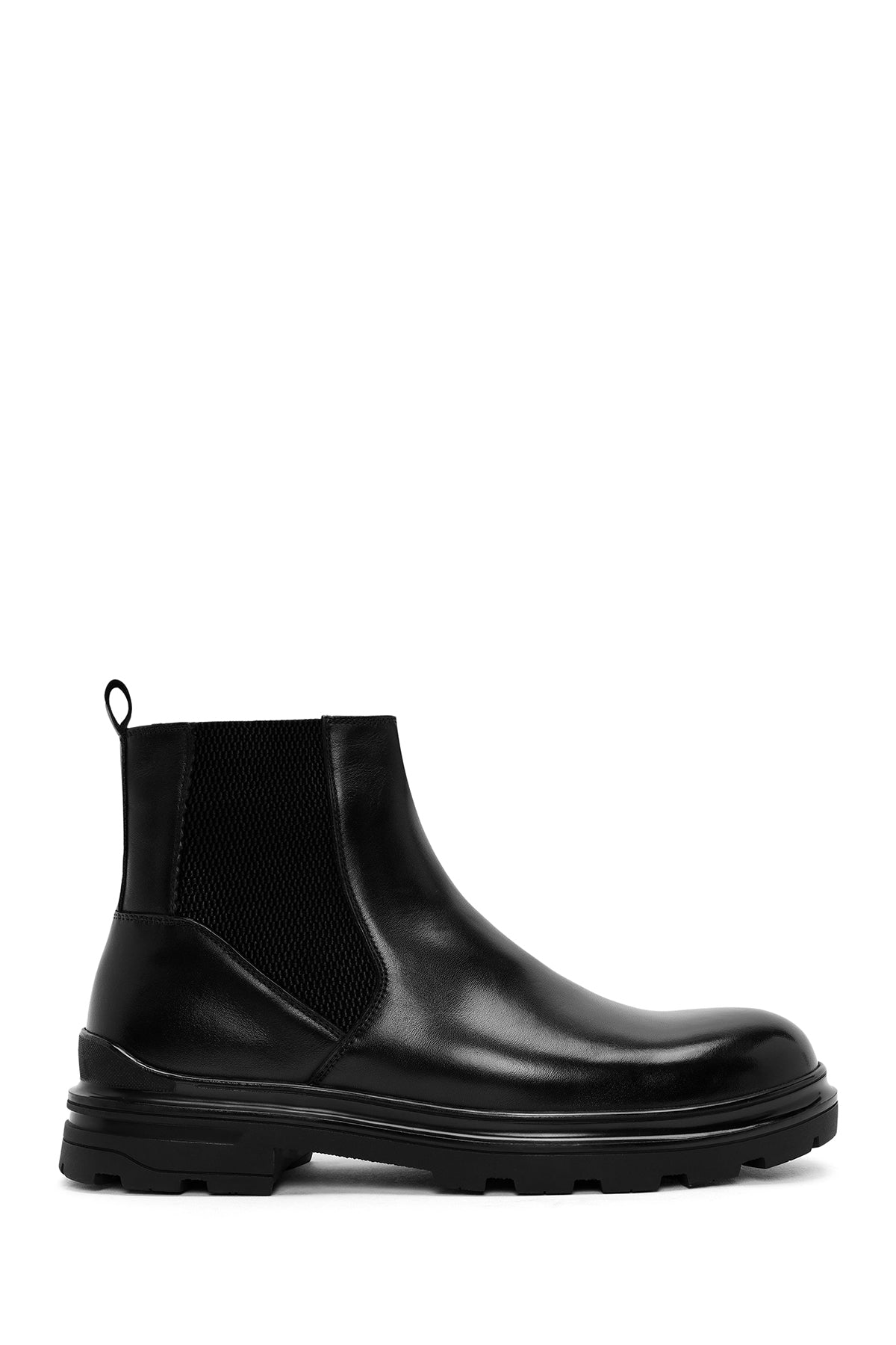 Men's Black Leather Casual Chelsea Boots 24WFD692818 | Derimod