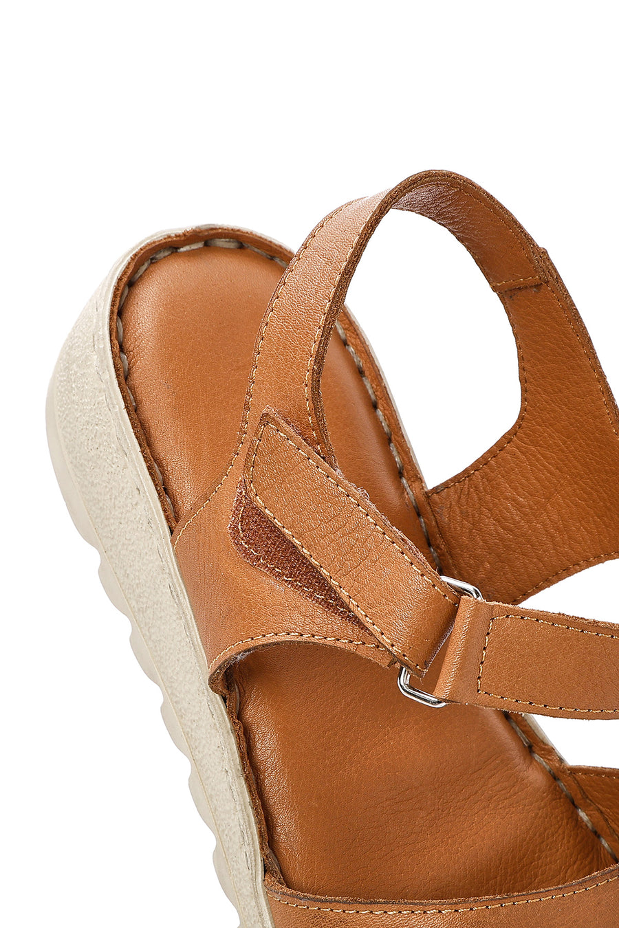 Women's Tan Ankle Strap Comfort Leather Sandals