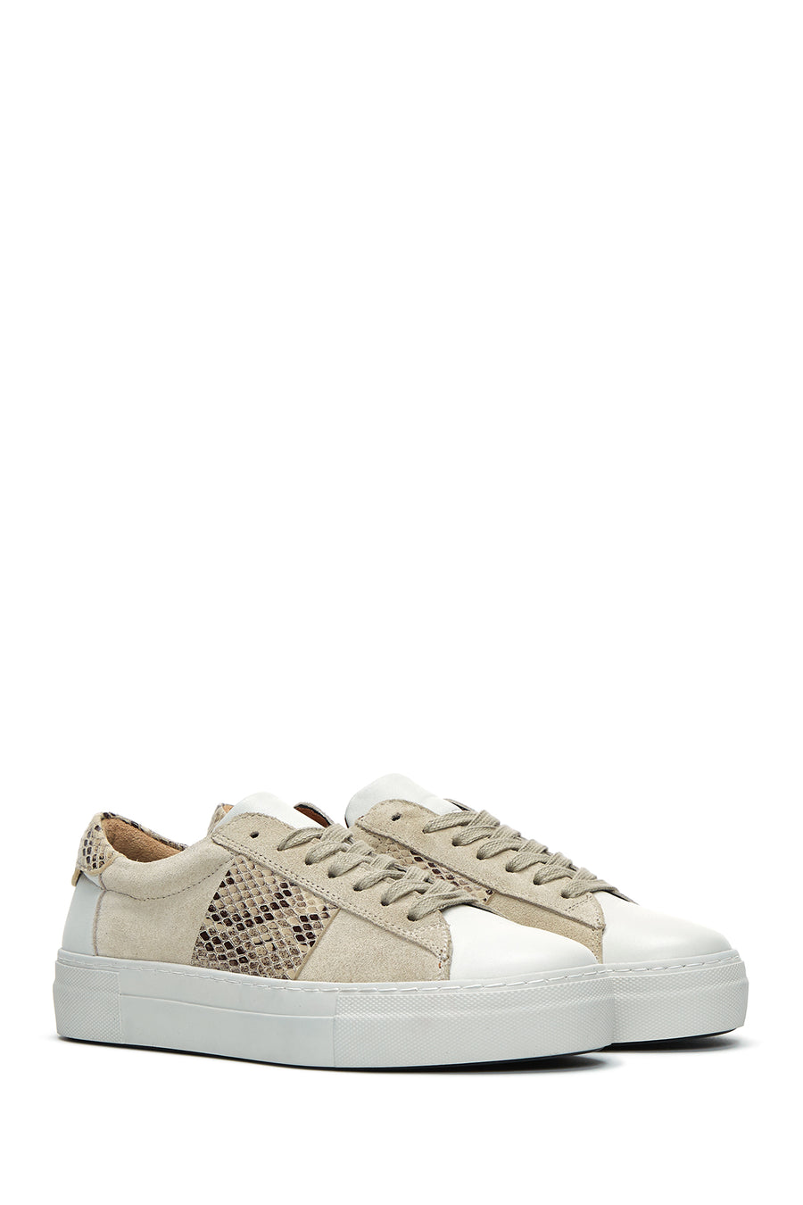Women's Mink Leather Patterned Sneaker