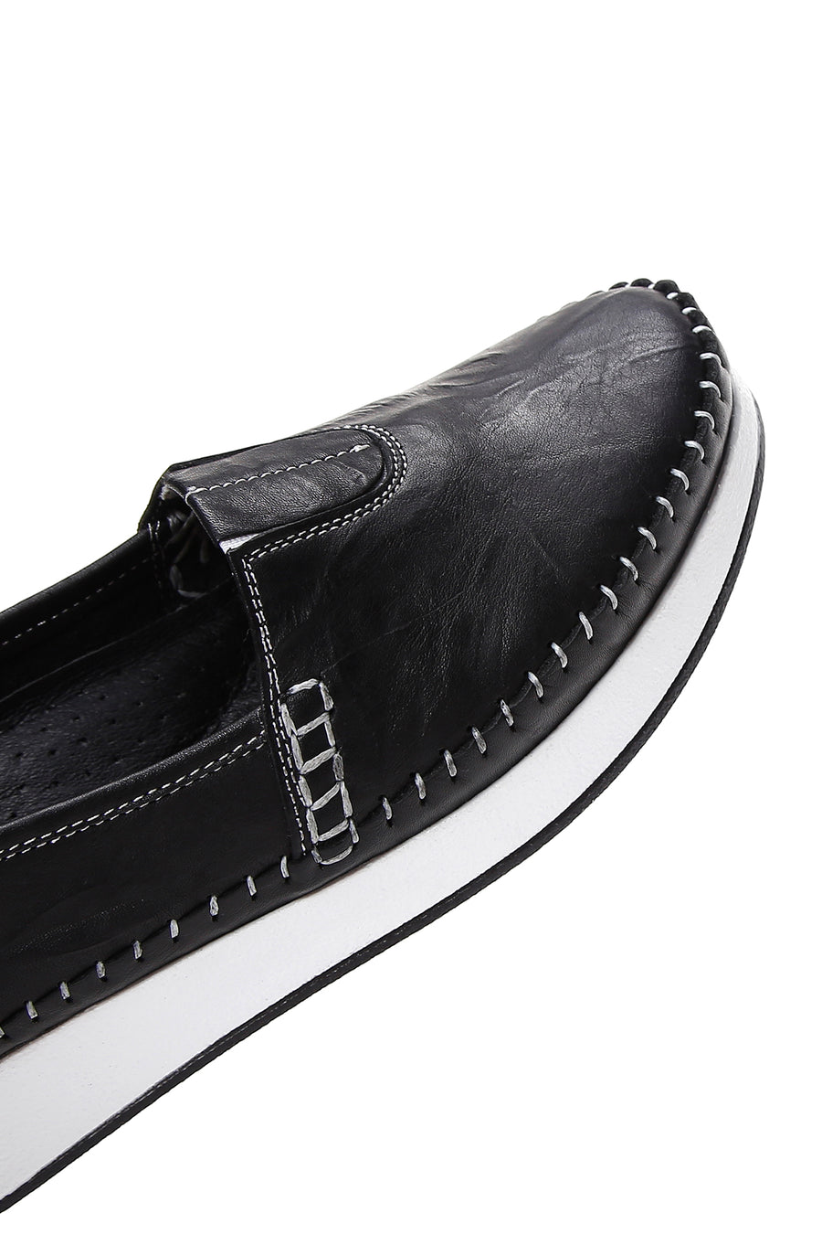 Kadın Siyah Deri Comfort Loafer