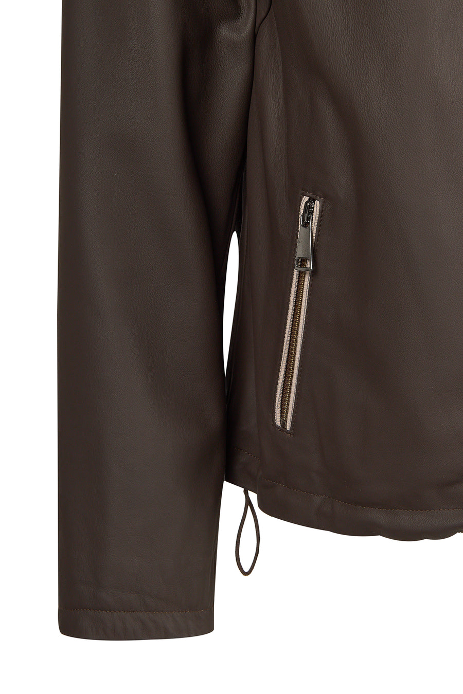 Arlin Woman Brown Reversible Oversized Leather Jacket