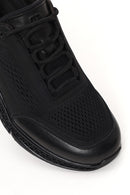 Derimod Zero Male Black Lace-Up Thick-Soled Leather Casual Sneaker | Derimod