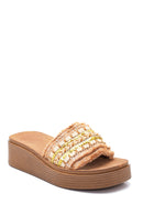 Women's Tan Thick Soled Slippers | Derimod