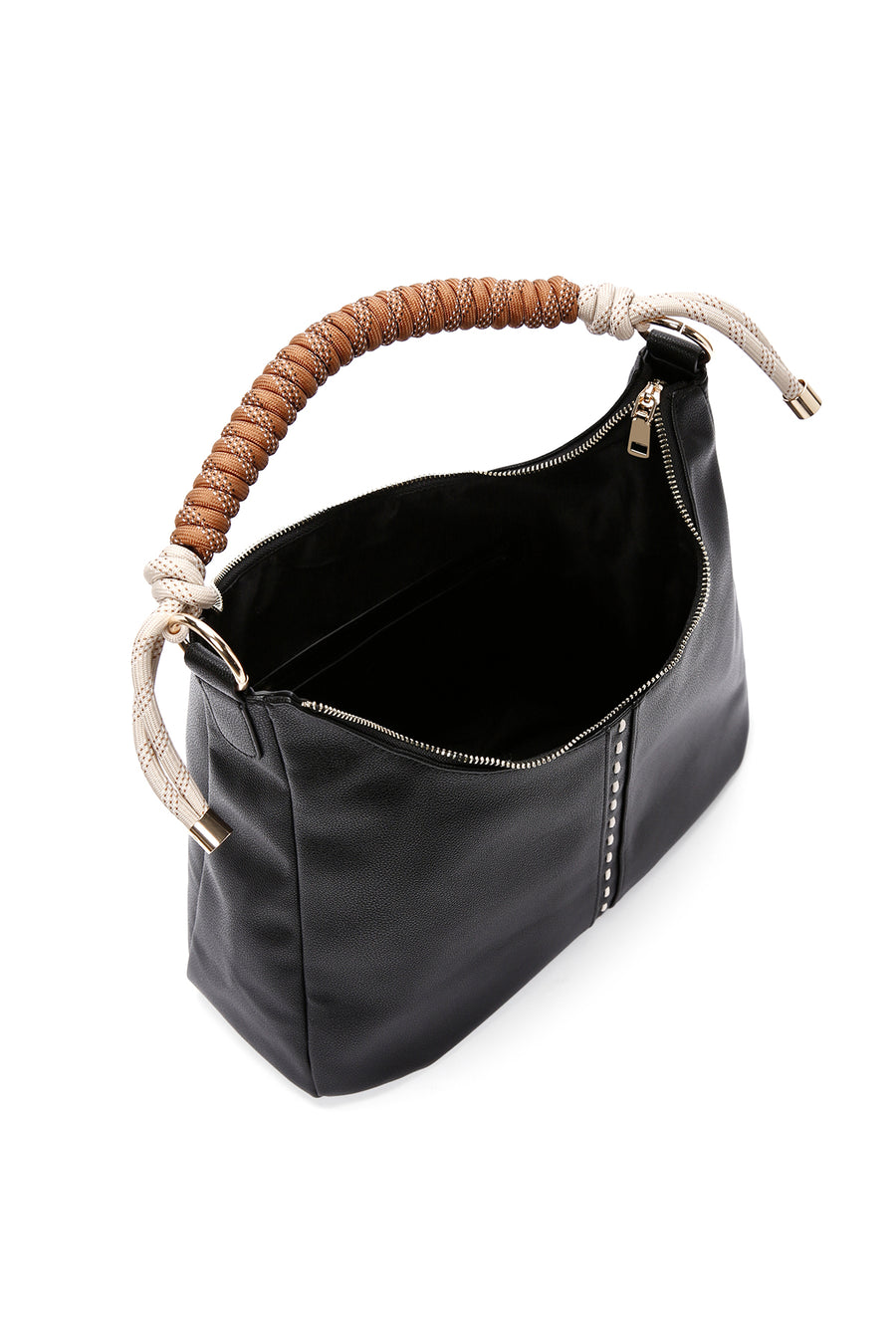 Woman Black Long Strappy Shoulder Bag