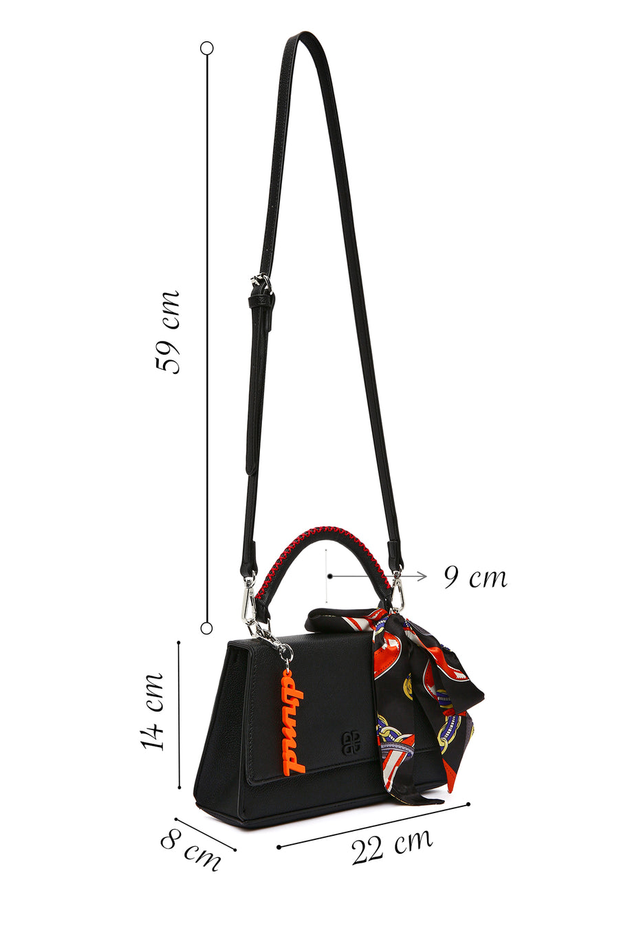 Women's Black Long Strap Classic Handbag